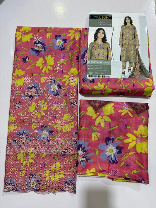 Limelight Bana Doria Chikenkari Lawn 3pc
