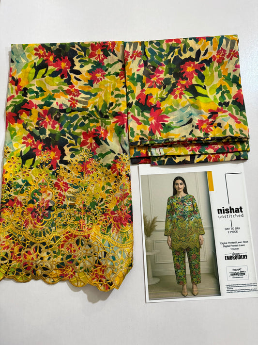 Nishat Chikenkari Lawn 2pc