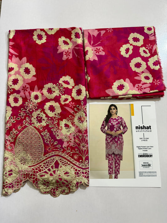 Nishat Chikenkari Lawn 2pc