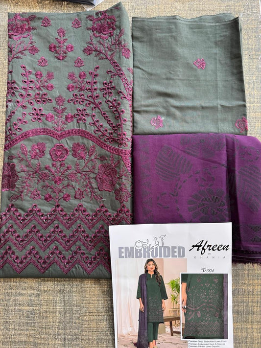 Afreen Embroidery 3pc