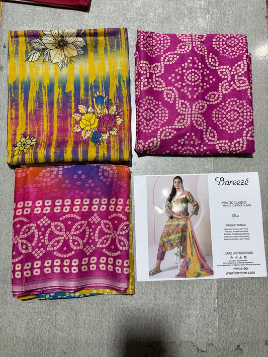 Bareeza Chunri Print Lawn 3pc