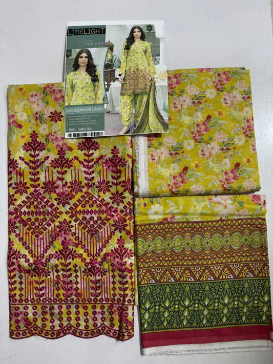 Limelight Bana Doria Chikenkari Lawn 3pc