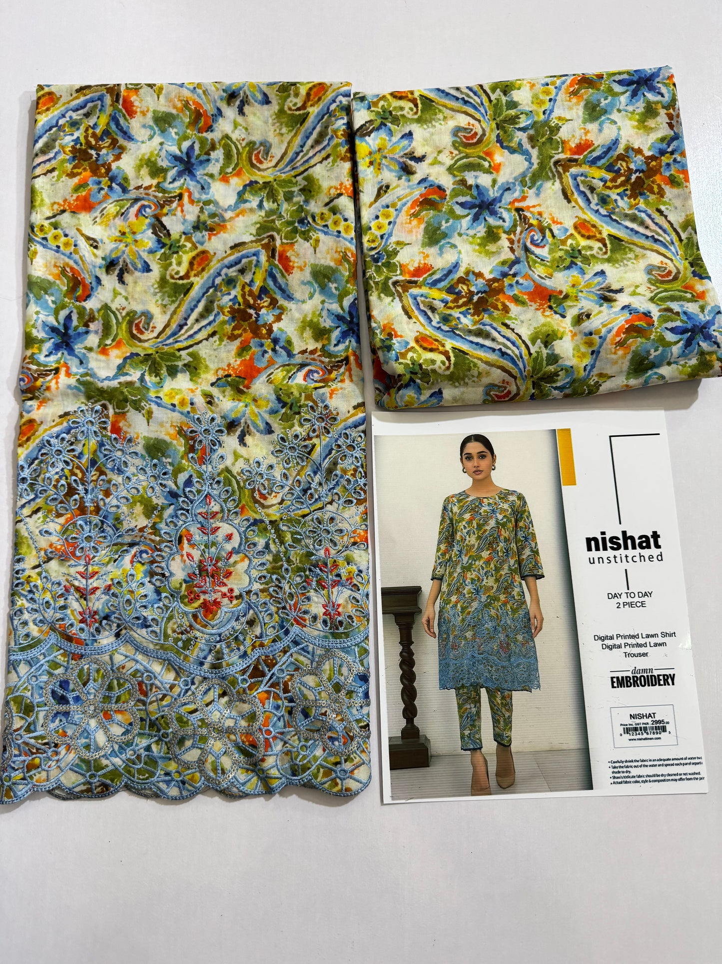 Nishat Chikenkari Lawn 2pc